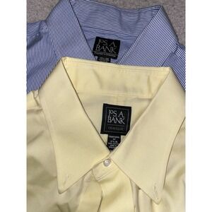 Jos. A. Bank sz 17 -36 Mens Long Sleeve Button Up Dress Shirt Oxford Lot Of 2